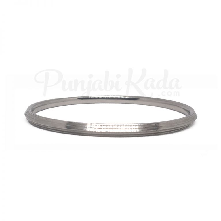 Thin Punjabi Platinum Kada with Open Side JL PTB 819